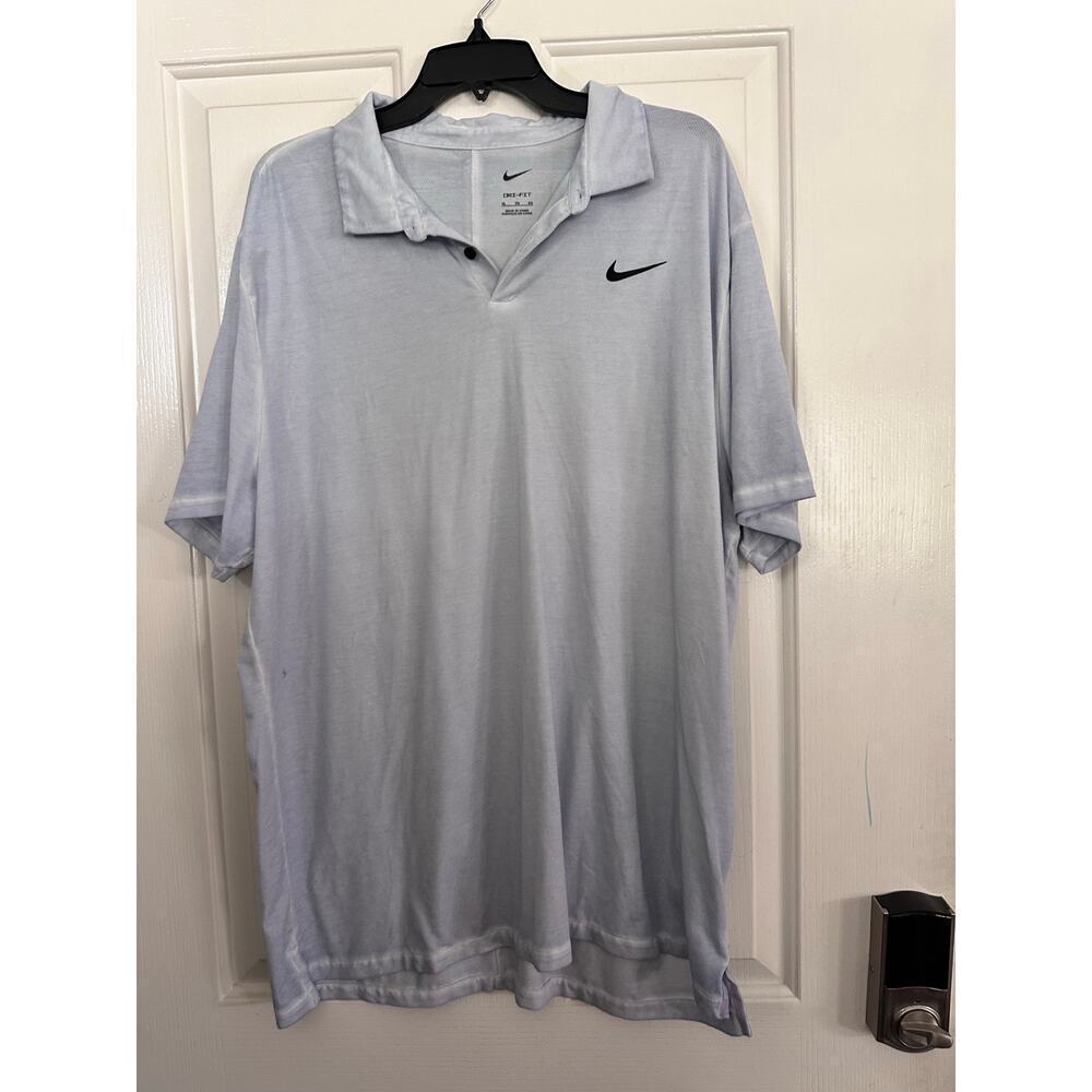 Nike Men's Dri-FIT Gray Tiger Woods Button Up Golf Polo Shirt Size XL